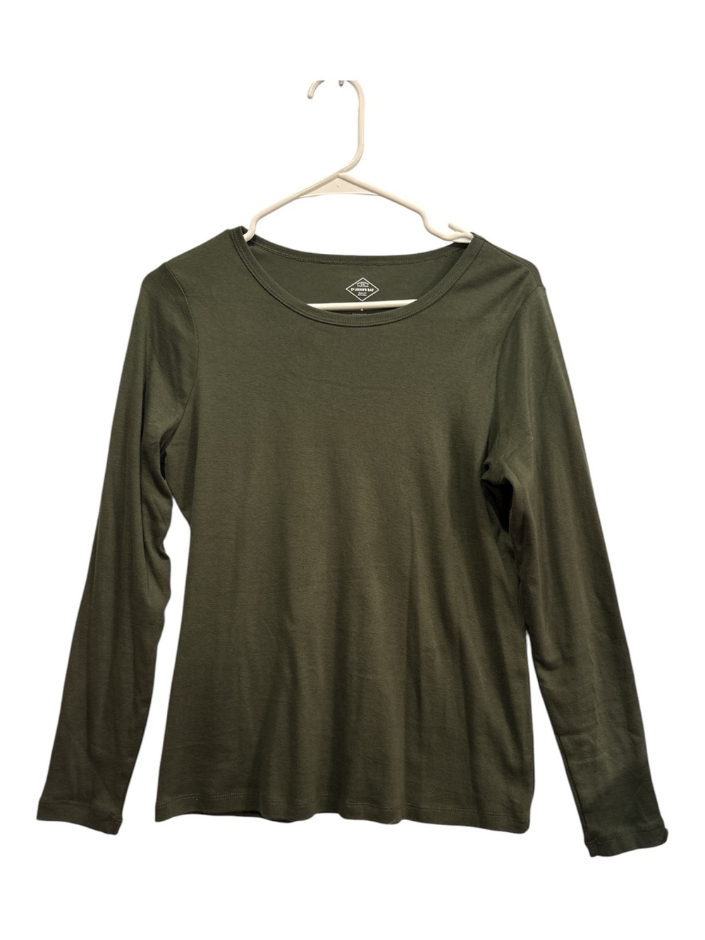 St. John's Bay Olive Green Long Sleeve Crewneck Top size small